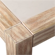 Armen Living Sienna Wood and Stone Outdoor Patio Dining Table in Teak