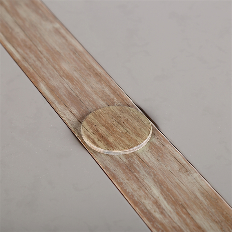 Armen Living Sienna Wood and Stone Outdoor Patio Dining Table in Teak