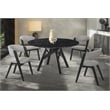 Armen Living Venus Rowan 5PC Wood Dining Table and Chair Set in Black/Gray