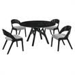 Armen Living Venus Polly 5-Piece Wood Dining Table and Chair Set in Black/Gray