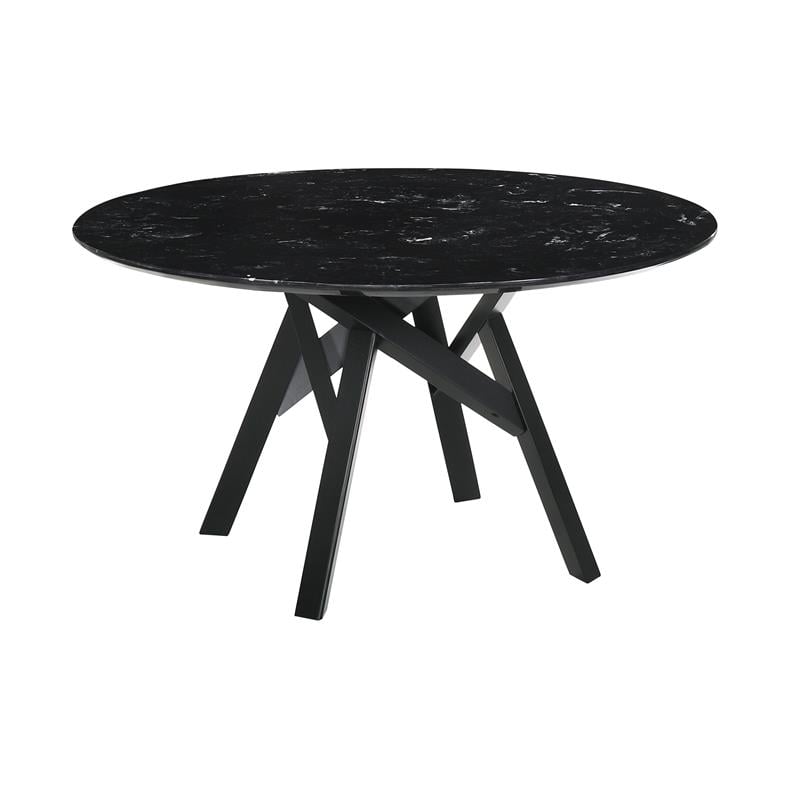 Armen Living Venus Jackie 5PC Wood Dining Table and Chair Set in Black/Gray