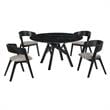 Armen Living Venus Jackie 5PC Wood Dining Table and Chair Set in Black/Gray