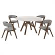 Armen Living Venus Rowan 5-Piece Wood Dining Table & Chair Set in Walnut/Gray
