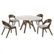Armen Living Venus Polly 5-Piece Wood Dining Table & Chair Set in Walnut/Gray