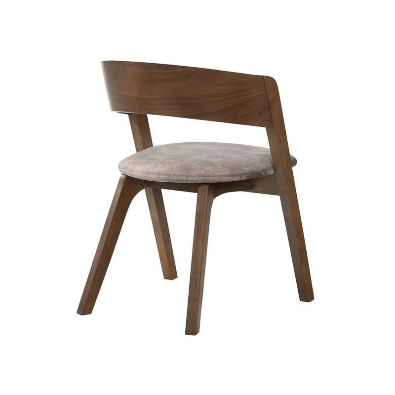 Armen Living Venus Jackie 5-Piece Wood Dining Table & Chair Set in Walnut/Gray