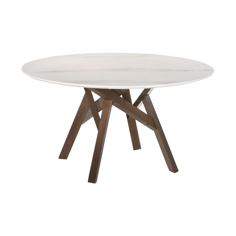 Armen Living Venus Jackie 5-Piece Wood Dining Table & Chair Set in Walnut/Gray