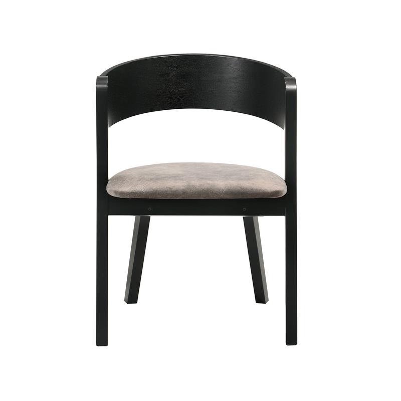 Armen Living Laredo Jackie 5PC Wood Dining Table and Chair Set in Black/Gray