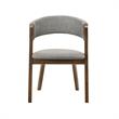 Armen Living Laredo Rowan 5-Piece Wood Dining Table and Chair Set in Walnut/Gray