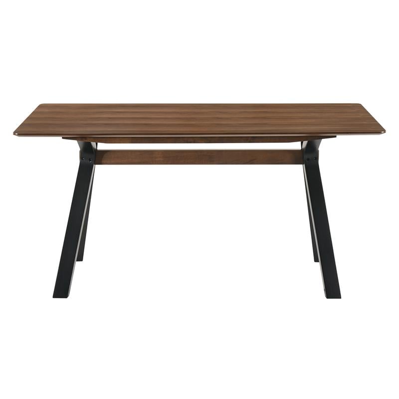 Armen Living Laredo Jackie 5-Piece Wood Dining Table & Chair Set in Walnut/Gray