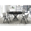 Armen Living Cirque Varde 5-Piece Wood Dining Table and Chair Set in Black/Gray
