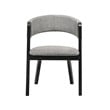 Armen Living Cirque Rowan 5-Piece Wood Dining Table and Chair Set in Black/Gray