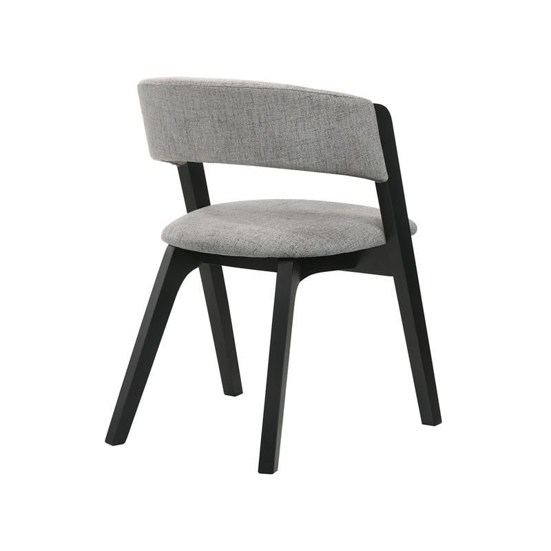 Armen Living Cirque Rowan 5-Piece Wood Dining Table and Chair Set in Black/Gray