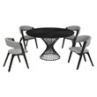 Armen Living Cirque Rowan 5-Piece Wood Dining Table and Chair Set in Black/Gray