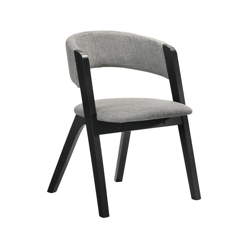 Armen Living Cirque Rowan 5-Piece Wood Dining Table and Chair Set in Black/Gray