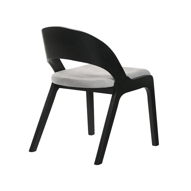 Armen Living Cirque Polly 5-Piece Wood Dining Table and Chair Set in Black/Gray