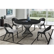 Armen Living Cirque Polly 5-Piece Wood Dining Table and Chair Set in Black/Gray