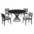 Armen Living Cirque Lima 5-Piece Wood Dining Table and Chair Set in Black/Gray