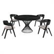 Armen Living Cirque Lima 5-Piece Wood Dining Table and Chair Set in Black/Gray