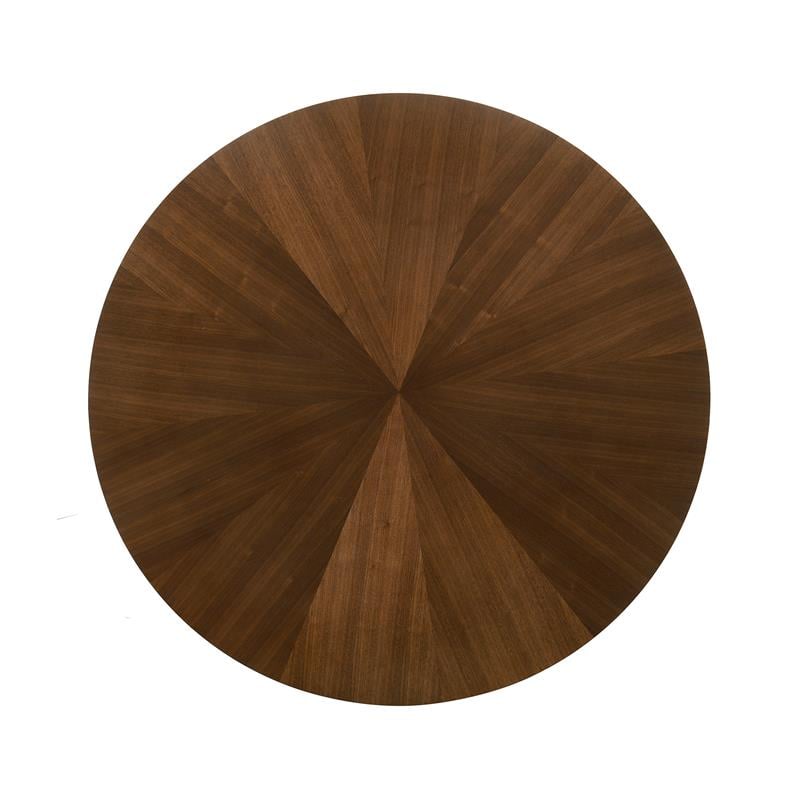 Armen Living Cirque Varde 5-Piece Wood Dining Table & Chair Set in Walnut/Gray