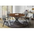 Armen Living Cirque Varde 5-Piece Wood Dining Table & Chair Set in Walnut/Gray