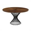 Armen Living Cirque Polly 5-Piece Wood Dining Table & Chair Set in Walnut/Gray