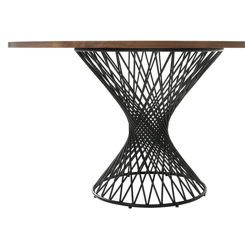 Armen Living Cirque Jackie 5-Piece Wood Dining Table & Chair Set in Walnut/Gray