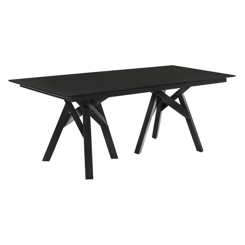 Armen Living Cortina Rowan 5PC Wood Dining Table and Chair Set in Black/Gray
