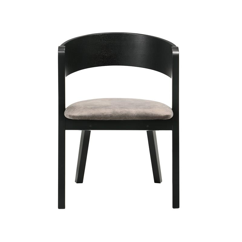 Armen Living Cortina Jackie 5PC Wood Dining Table and Chair Set in Black/Gray