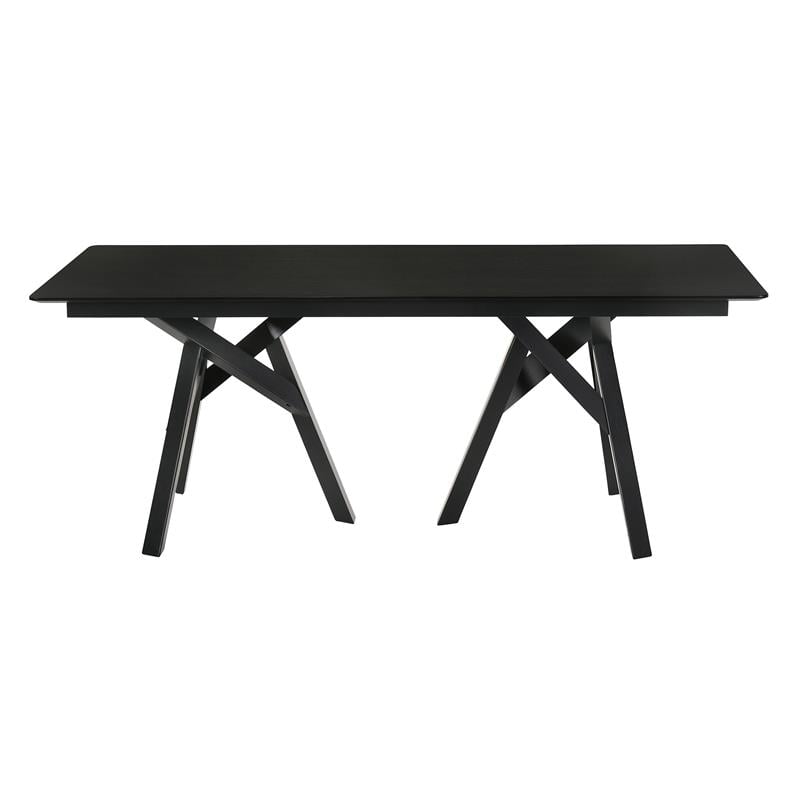 Armen Living Cortina Jackie 5PC Wood Dining Table and Chair Set in Black/Gray