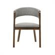 Armen Living Cortina Rowan 5-Piece Wood Dining Table & Chair Set in Walnut/Gray