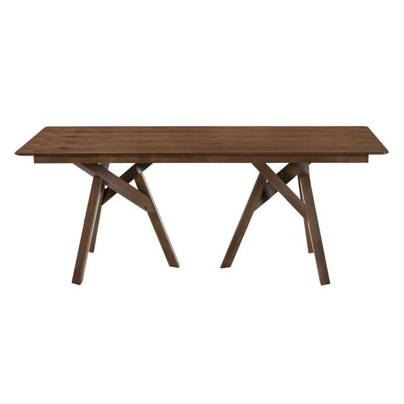 Armen Living Cortina Rowan 5-Piece Wood Dining Table & Chair Set in Walnut/Gray