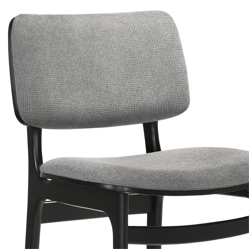 Armen Living Lima Fabric & Wood Dining Accent Chairs in Black/Gray(Set of 2)
