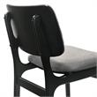 Armen Living Lima Fabric & Wood Dining Accent Chairs in Black/Gray(Set of 2)