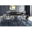 Armen Living Lima Fabric & Wood Dining Accent Chairs in Black/Gray(Set of 2)
