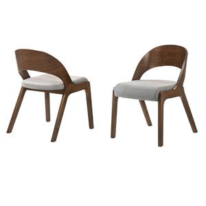 armen living polly polyester seat dining side chair (set of 2)