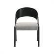 Armen Living Polly Dining Fabric & Wood Accent Chairs in Black/Gray (Set of 2)