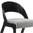 Armen Living Polly Dining Fabric & Wood Accent Chairs in Black/Gray (Set of 2)