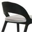 Armen Living Polly Dining Fabric & Wood Accent Chairs in Black/Gray (Set of 2)