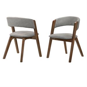 armen living rowan fabric upholstered dining arm chair (set of 2)