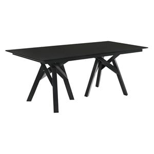 Armen Living Cortina 79&quot Seats up to 6 Veneer Wood Dining Table in Black