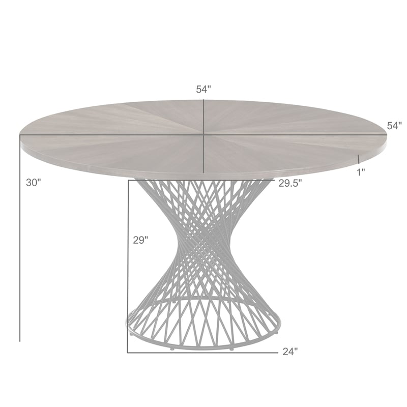 armen living cirque round contemporary wood dining table in walnut/black