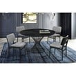 Armen Living Cirque Round ContemporaryWood Dining Table in Black