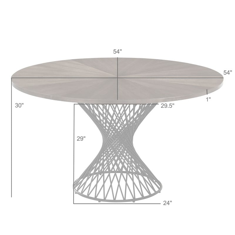 Armen Living Cirque Round ContemporaryWood Dining Table in Black
