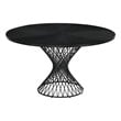 Armen Living Cirque Round ContemporaryWood Dining Table in Black