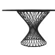 Armen Living Cirque Round ContemporaryWood Dining Table in Black