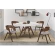Armen Living Venus Round Contemporary Wood Dining Table in Walnut/White
