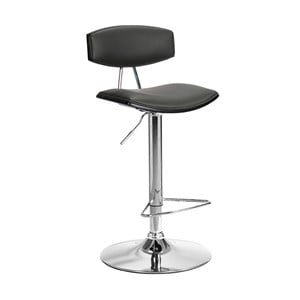 Armen Living Erik 25.5 - 33.5&quot Modern Metal Swivel Bar Stool in Gray/Chrome