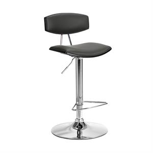 armen living erik faux leather tufted adjustable swivel bar stool with chrome base