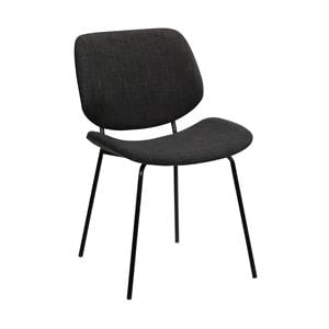 Armen Living Quest 18&quot Modern Fabric Dining Accent Chair in Charcoal/Black