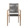 Armen Living Sienna & Madsen 5PC Wood Outdoor Dining Set in Gray Teak/Black